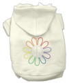 Mirage Pet Products Rhinestone Rainbow Flower Peace Sign Hoodie, Size 10, Grey