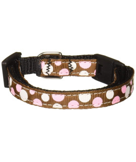 Mirage Pet Products confetti Dots Nylon cat Safety collar Brown