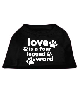 Love is a Four Leg Word Screen Print Shirt Black XL (16)