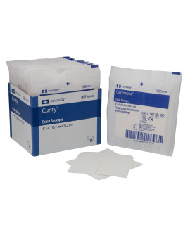 Covidien 6242P Dermacea Drain Sponge, Sterile 2S In Peel-Back Package, 4 X 4, 6-Ply (Pack Of 50)