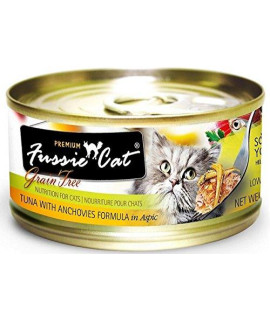 Fussie cat Premium Tuna with Anchovies canned cat Food 2.8 oz (24 can case)