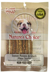 NatureS Choice Sweet Potato & Duck Soft Chew Meat Sticks Contains Glucosamine & Chondroitin For Hip & Joint Health 2Oz