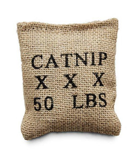 Petco Brand - Leaps & Bounds Burlap Bag Catnip Cat Toy, 4 L X 3 W, 4 in, Brown