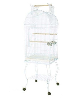 PetcageMart Metal Playtop Parrot Bird Cage with Stand, 20 by 20 by 65-Inch, White