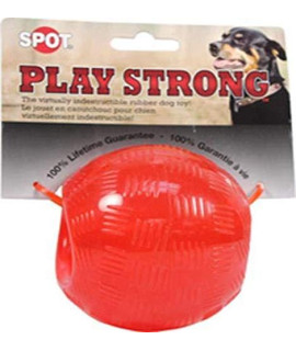 Ethical Pets Dog 54002 Play Strong Rubber Ball Dog Toy Red, Large, 3.75-Inch