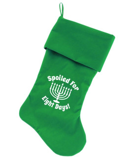 Mirage Pet Products Spoiled for Days Screen Print Velvet green christmas Stocking