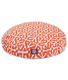 Orange Aruba Small Round Indoor Outdoor Pet Dog Bed With Removable Washable cover By Majestic Pet Products