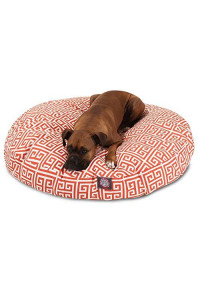 Orange Towers Large Round Indoor Outdoor Pet Dog Bed With Removable Washable Cover By Majestic Pet Products
