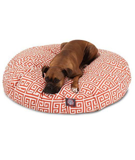 Orange Towers Large Round Indoor Outdoor Pet Dog Bed With Removable Washable Cover By Majestic Pet Products