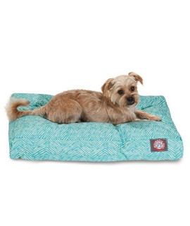Teal Native Rectangle Indoor Outdoor Pet Dog Bed With Removable Washable cover By Majestic Pet Products Large