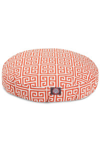 Orange Towers Medium Round Indoor Outdoor Pet Dog Bed With Removable Washable Cover By Majestic Pet Products