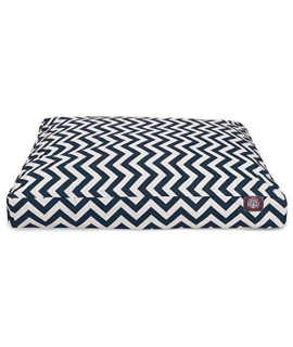 Navy Blue chevron Extra Large Rectangle Indoor Outdoor Pet Dog Bed With Removable Washable cover By Majestic Pet Products