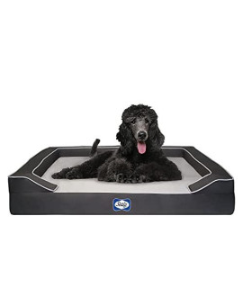SEALY Lux Pet Dog Bed | Quad Layer Technology with Memory Foam, Orthopedic Foam, and Cooling Energy Gel. Machine Washable Cover. Modern Gray, X-Large