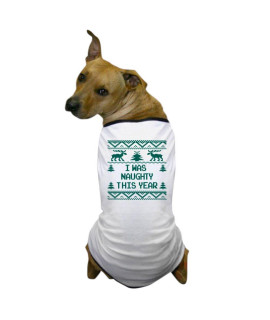Cafepress I Was Naughty This Year Ugly Christmas Dog T Shirt Dog T-Shirt Pet Clothing Funny Dog Costume