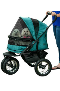 Pet Gear NO-ZIP Double Pet Stroller, Zipperless Entry,for Single or Multiple Dogs/Cats, Plush Pad + Weather Cover Included, Large Air Tires, 3 colors