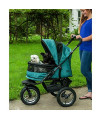 Pet Gear NO-ZIP Double Pet Stroller, Zipperless Entry,for Single or Multiple Dogs/Cats, Plush Pad + Weather Cover Included, Large Air Tires, 3 colors