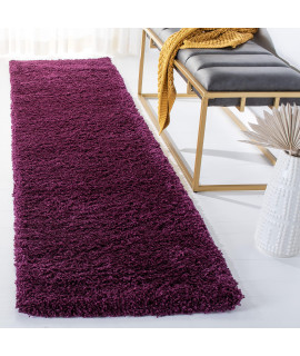 SAFAVIEH california Premium Shag collection 23 x 21 Purple Sg151 Non-Shedding Living Room Bedroom Dining Room Entryway Plush 2-inch Thick Runner Rug