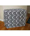 528zone Black & White Damask Design Dog Pet Wire Kennel Crate Cage Cover (Small, Medium, Large, XL, XXL) (Large 36x24x27)