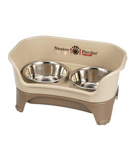 Neater Feeder Express (Medium to Large Dog, Cappuccino) - with Stainless Steel, Drip Proof, No Tip and Non Slip Dog Bowls and Mess Proof Pet Feeder