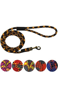 Downtown Pet Supply DTPS, Durable Dog Rope Leash, 6 feet, Black, Mountain Climbing Rope Leash