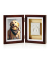 Pearhead Dog or Cat Paw Print Pet Keepsake Photo Frame With Clay Imprint Kit, Perfect Keepsake Frame for Pet Lovers 21406 Espresso