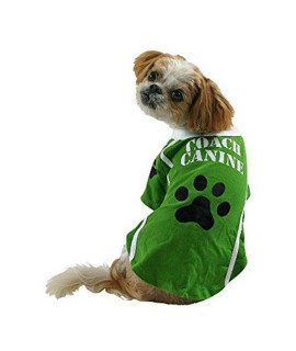 Boots& Barkley Coach Canine Dog Costume Green Football Pet Tee Halloween T-Shirt Medium
