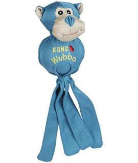 KONG Wubba Ballistic Friends Dog Toy - Blue Monkey - Large