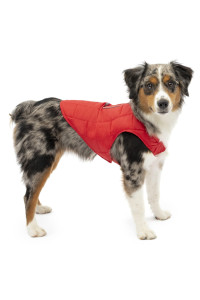 Kurgo Loft Dog Jacket - Reversible Fleece Winter coat - cold Weather Protection - Wear With Harness Or Additional Layers - Reflective Accents, Leash Access, Water Resistant - chili Redcharcoal, XS