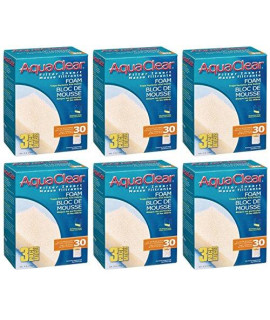 (6 Pack) Aquaclear 30 Foam Inserts (3 Inserts per Pack / 18 Total)