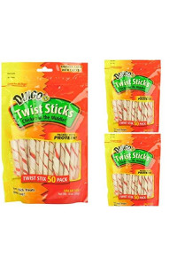 Dingo Twist Sticks - 50 count Net Wt 10 oz(Pack of 3)