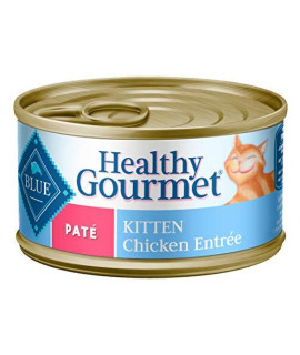 Blue Buffalo Healthy Gourmet Natural Kitten Pate Wet Cat Food Chicken 3-oz cans (Pack of 24)