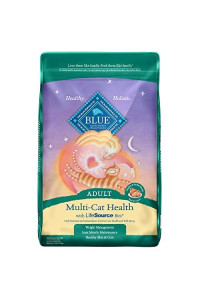 Blue Buffalo Multi-Cat Natural Adult Dry Cat Food, Chicken & Turkey 15-lb