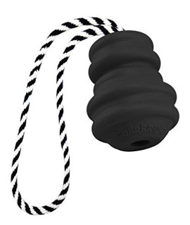Multipet Gorrrrilla Cotton Tug Extra Durable Rubber Dog Toy with Opening for Treat at The Bottom, 4.5, Black