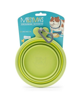 Messy Mutts Silicone Collapsible Bowl, Large, 3 Cups, Green