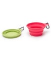 Messy Mutts Silicone Collapsible Bowl, Large, 3 Cups, Green