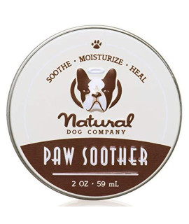 Natural Dog Company Paw Soother (2oz / 59ml Tin) | All Natural Dog Paw Balm | Organic and Vegan | Veterinarian Approved Paw Pad Moisturizer | Heals and Soothes Dry, Cracked, and Rough Paws