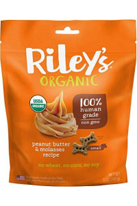 Rileys Organics Peanut Butter and Molasses Bone, Small 5 oz.