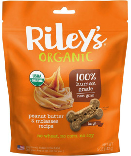 RileyS Organics Peanut Butter And Molasses Bone Large 5 Oz.