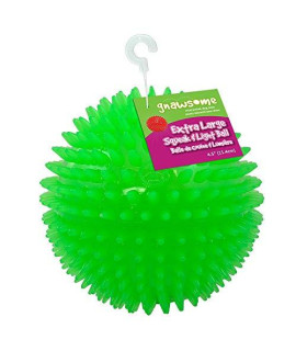 Gnawsome 4.5 Spiky Squeak & Light Ball Dog Toy - Extra Large, Cleans teeth and Promotes Dental and Gum Health for Your Pet, Colors will vary