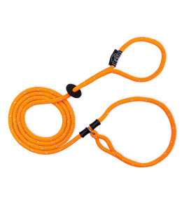 Harness Lead No Pull Dog Harness and Leash Set, Anti Pull Dog Harness for All Breeds and Sizes, One-Piece cushioned Rope Design Safely Prevents Escaping and Pulling (MediumLarge, OrangeReflective)