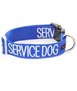 Dexil Limited Service Dog Blue Color Coded S-M L-Xl Buckle Dog Collar (Do Not Disturb) Prevents Accidents By Warning Others Of Your Dog In Advance (L-Xl Collar 15-25 Lx1.5 W)