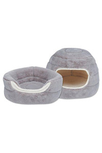Slumber Pet Cuddler Beds - Soft and Ultra-Comfortable Beds for Cats and Small Dogs - 16D x 12H, Dove