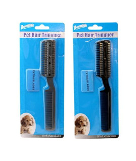 Dependable 2 Pack Manual Pet Hair Trimmer with Extra Blades and Comb Grooming Dog Cat Razor