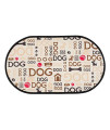 S&T INC. Microfiber Pet Bowl Feeding Mat, Anti-Skid and Absorbent, 12.5 Inch x 21 Inch, Typography