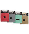 Bone Dry Pet Drying Collection Embroidered Terry Microfiber, Towel X-Large, 41x23.5, Aqua with Black Paw Print
