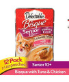 Delectables Bisque Lickable Treat for Senior Cats Tuna Chicken (Box of 12)