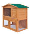 Vidaxl Outdoor Rabbit Hutch Small Animal House Pet Cage 3 Doors Wood
