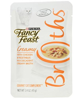 Purina Fancy Feast Broths creamy chicken and Vegetables 32 by 1.4 oz.