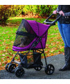 Pet Gear No-Zip Happy Trails Lite Pet Stroller for Cats/Dogs, Zipperless Entry, Easy Fold with Removable Liner, Storage Basket + Cup Holder, Boysenberry