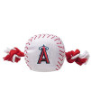 MLB LOS ANGELES ANGELS Baseball Rope Toy for DOGS & CATS. Tough nylon, Sporty Baseball Design, Heavy-duty ropes with Inner SQUEAKER